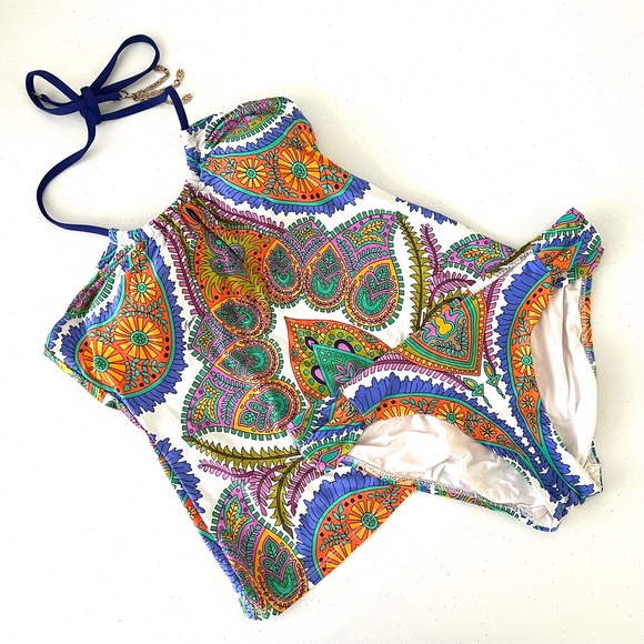 Trina Turk Pacific Paisley Tankini Set Size 6 Medium - Picture 5 of 13